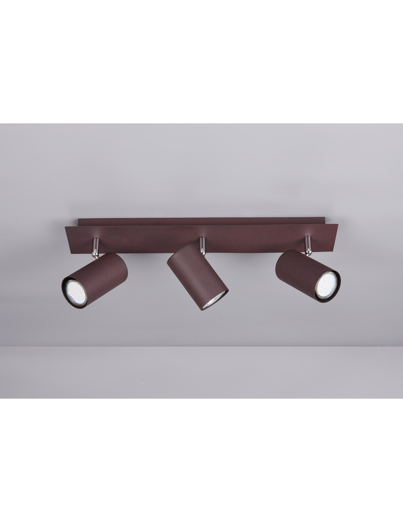 Plafoniera 3 Spot GU10 Orientabili Marley Ruggine Trio Lighting
