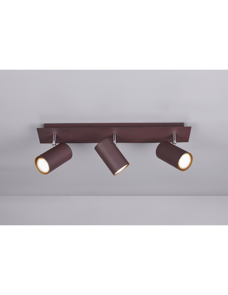 Plafoniera 3 Spot GU10 Orientabili Marley Ruggine Trio Lighting