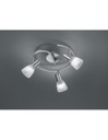 Plafoniera Girandola Visto 3xE14 Led Nichel E Vetro Alabastro Ø30 cm Trio Lighting