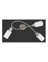 Plafoniera Nichel Braccio Curvo 3 Spot Orientabili Paralumi Vetro Mars Trio Lighting