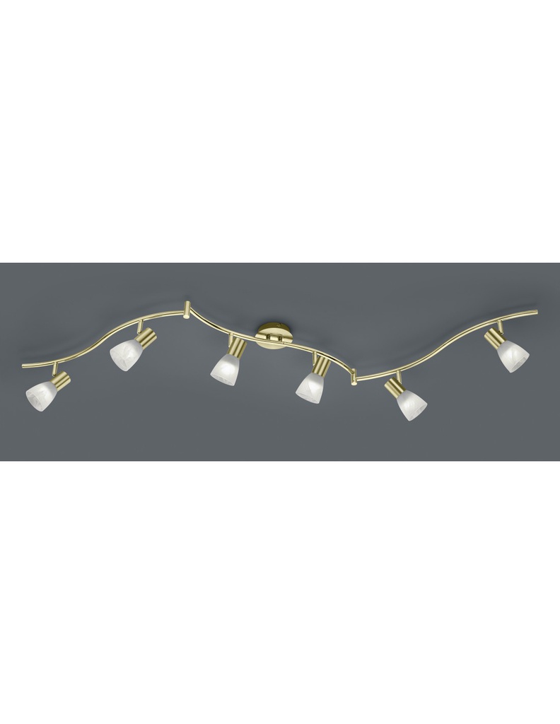 Plafoniera Ottone 6 Spot E14 Orientabili Levisto Trio Lighting