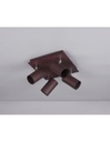 Plafoniera Quadrata 4 Faretti Orientabili Marley Ruggine Trio Lighting