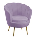 Poltrona velluto tulipan viola cm 73x72h77