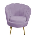 Poltrona velluto tulipan viola cm 73x72h77