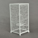 Portacandele metallo bianco grande cm 14x14h31