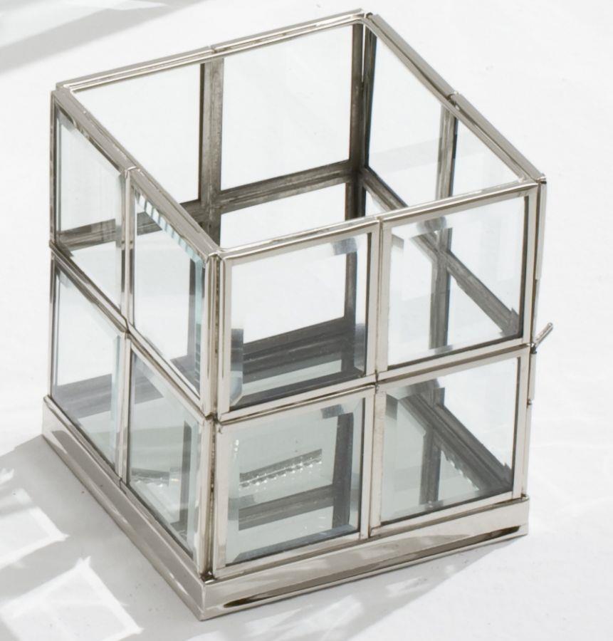 Portacandele silver cm 10x10h12 16 vetri