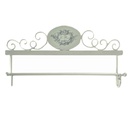 Portasciugamani a muro metallo le bain bianco decoro ovale cm 48x8h24