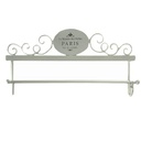 Portasciugamani a muro metallo paris bianco decoro ovale cm 48x8h24