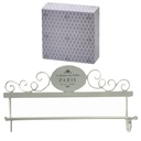 Portasciugamani a muro metallo paris bianco decoro ovale cm 48x8h24