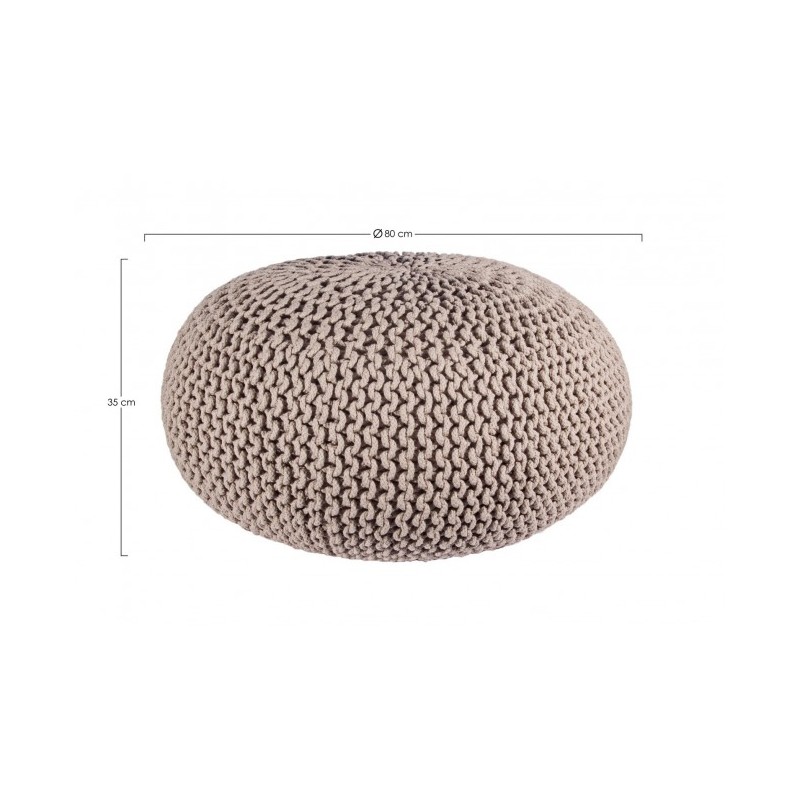 Pouf intrecciato tortora bizzotto cm 80