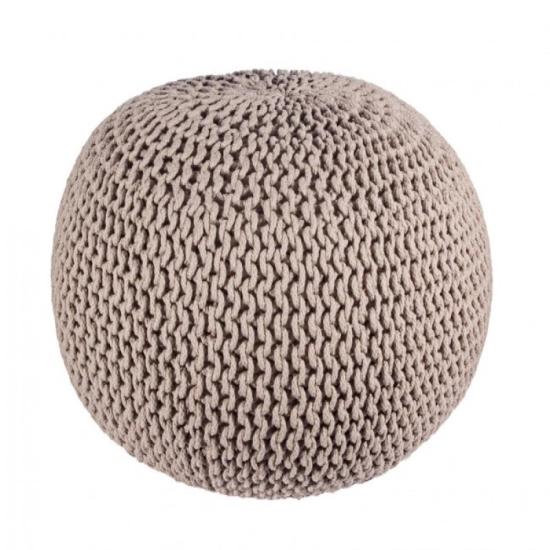 Pouf intrecciato tortora bizzotto cm 80