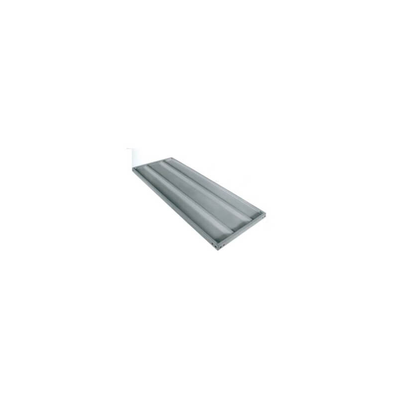 Ripiano metallico doppio rinforzo Prometal, acciaio verniciato grigio, 100x50 cm