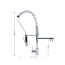 Rubinetto miscelatore per cucina con doccetta finitura cromo h.66x32 cm