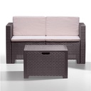 Salotto resina capri marrone pz 4 con cuscini