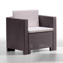 Salotto resina capri marrone pz 4 con cuscini
