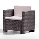 Salotto resina capri marrone pz 4 con cuscini