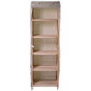 Scaffale legno stoffa vigo 5 piani naturale rettangolare cm42x28h139