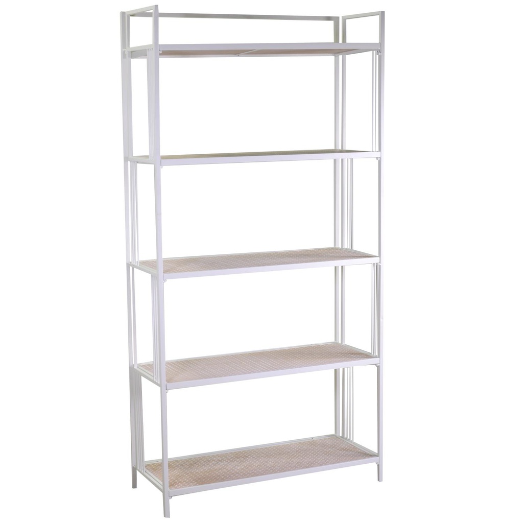 Scaffale metallo bianco 5 piani cm 34,5 x 85,5 x  160-170