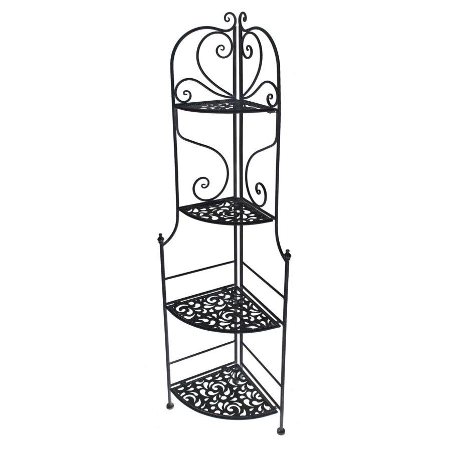 Scaffale metallo jessica nero 4 piani ad angolo cm 48x33h160