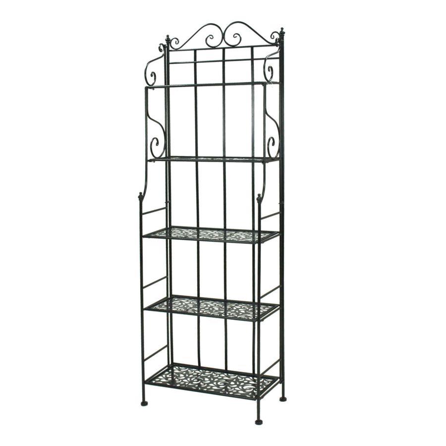Scaffale metallo jessica nero 5p largo cm 60x28h180
