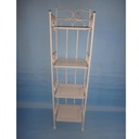 Scaffale metallo new jessica stretto 4 piani bianco brush cm27x23h104