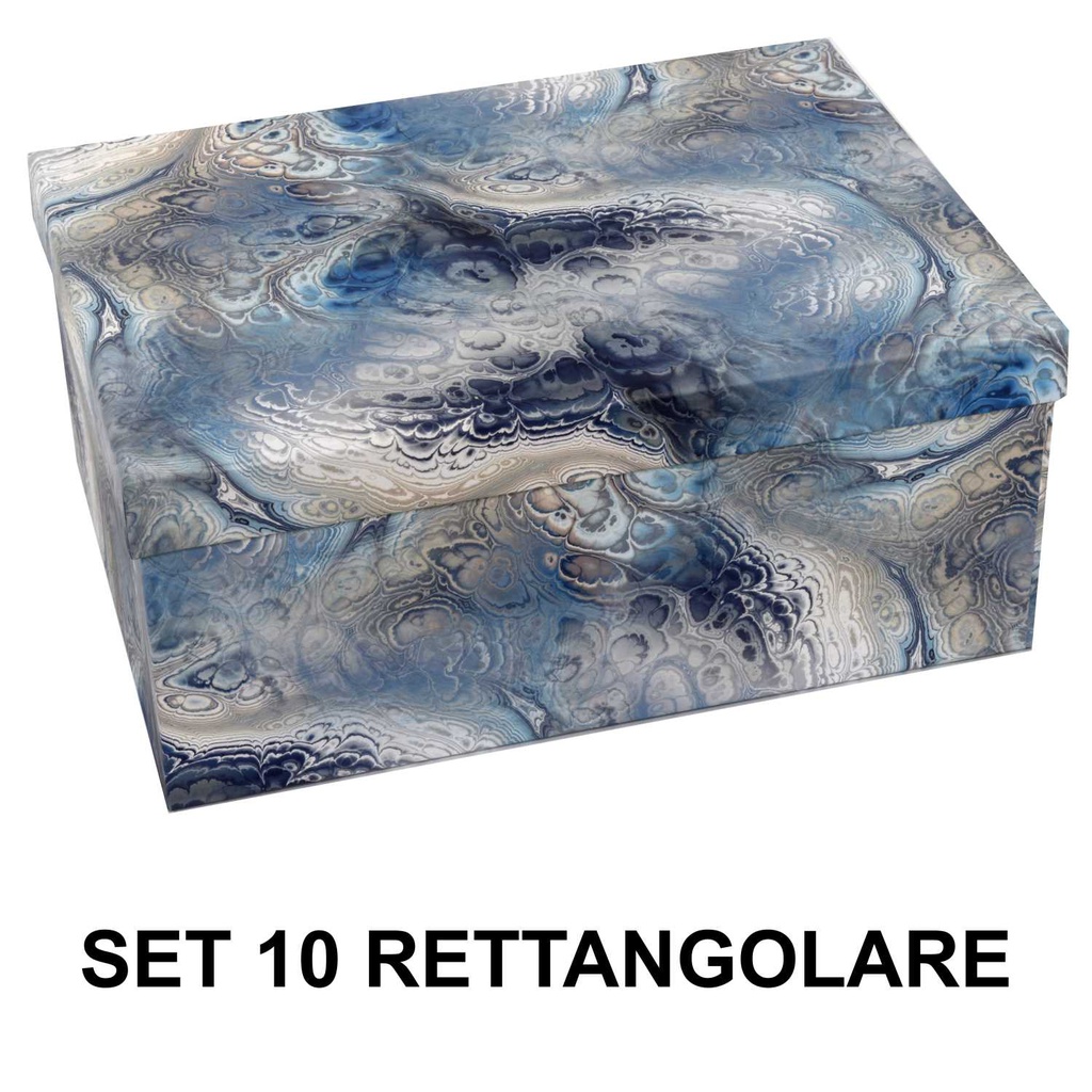 Scatola cartone 1-10 azzurro rettangolare cm37,5x29h16