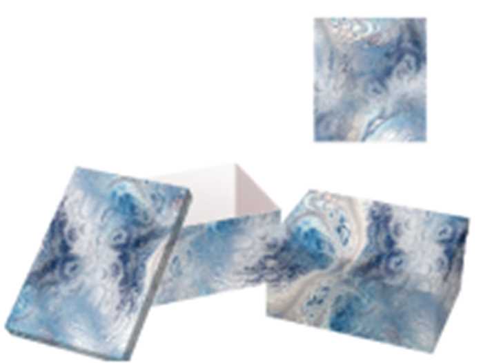 Scatola cartone 1-10 azzurro rettangolare cm37,5x29h16