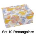 Scatola cartone 1-10 esagoni bianco rettangolare cm37,5x29h16