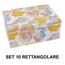 Scatola cartone 1-10 esagoni bianco rettangolare cm37,5x29h16