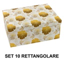 Scatola cartone 1-10 fiori oro rettangolare cm37,5x29h16