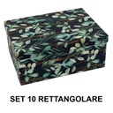 Scatola cartone 1-10 foglie blu rettangolare cm37,5x29h16