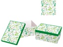 Scatola cartone 1-10 foglie verde bianco rettangolare cm37,5x29h16