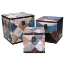 Scatola ecopelle 1-3 blu marocco quadrocm 24x24h24