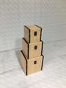 Scatola ecopelle 1-3 effetto legno quadro cm 22x22h22