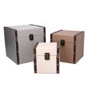 Scatola ecopelle 1-3 neutro quadro cm 22x22h22