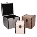 Scatola ecopelle 1-3 neutro quadro cm 22x22h22