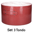 Scatola ecopelle 1-3 rosso tondo cm ø42h24