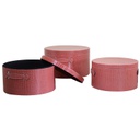 Scatola ecopelle 1-3 rosso tondo cm ø42h24