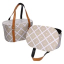 Scatola ecopelle con manici 1-2 bianco ovale cm 36x26h20