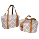 Scatola ecopelle con manici 1-2 bianco ovale cm 36x26h20