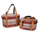 Scatola ecopelle con manici 1-2 rosso ovale cm 36x26h20