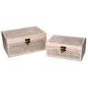 Scatola legno 1-2 sbiancato rettangolare cm30x20h14