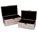 Scatola legno 1-2 sbiancato rettangolare cm34x20,5h17,5