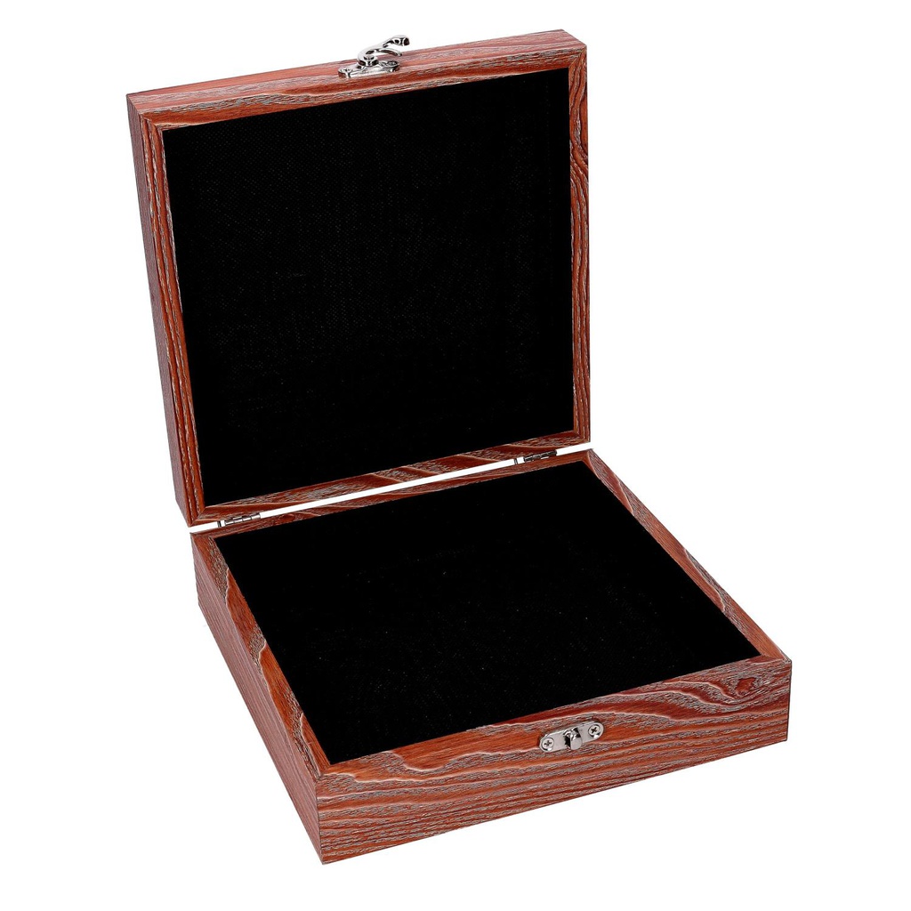 Scatola legno 1-2 verde bordo marrone cm20x20h6,8