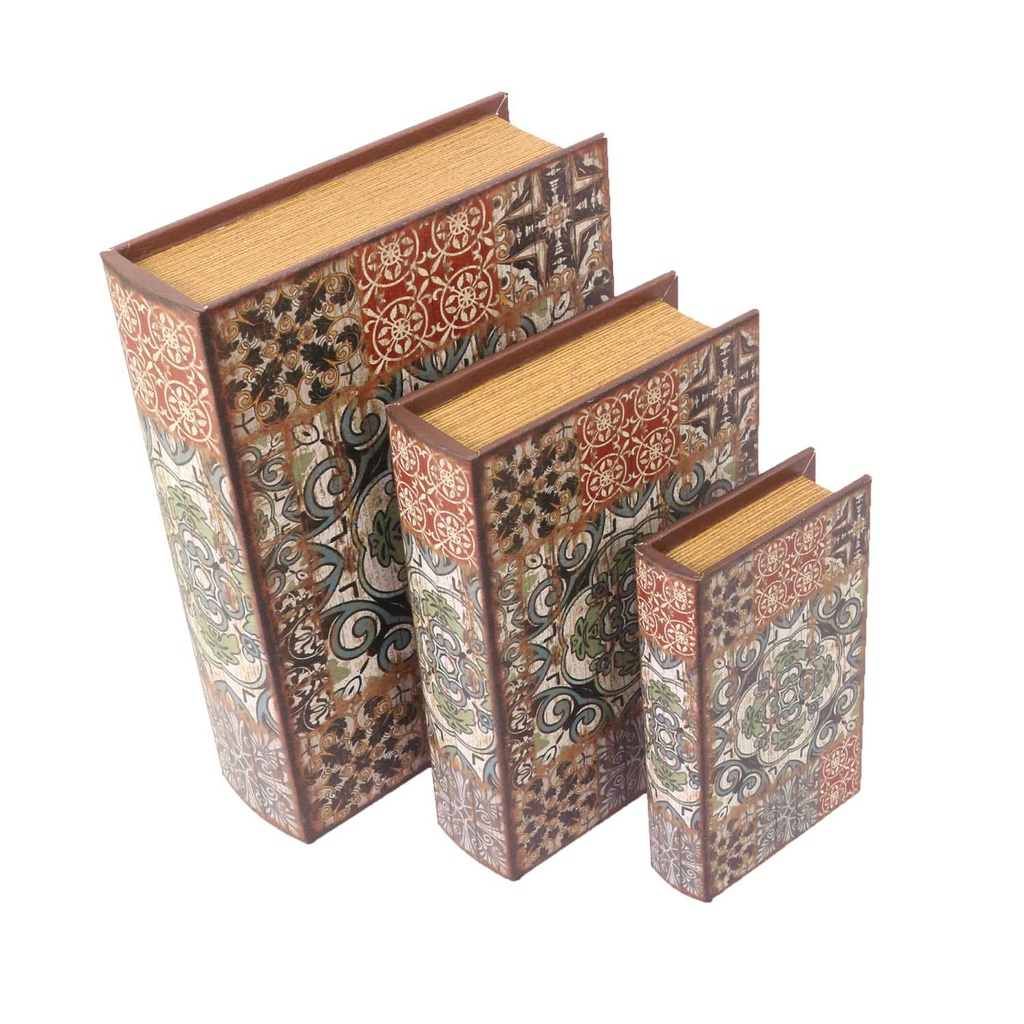 Scatola libro ecopelle 1-3 mandala rettangolare cm32x24h8
