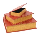 Scatola libro ecopelle 1-3 rosso ghirlanda cm32x24h8