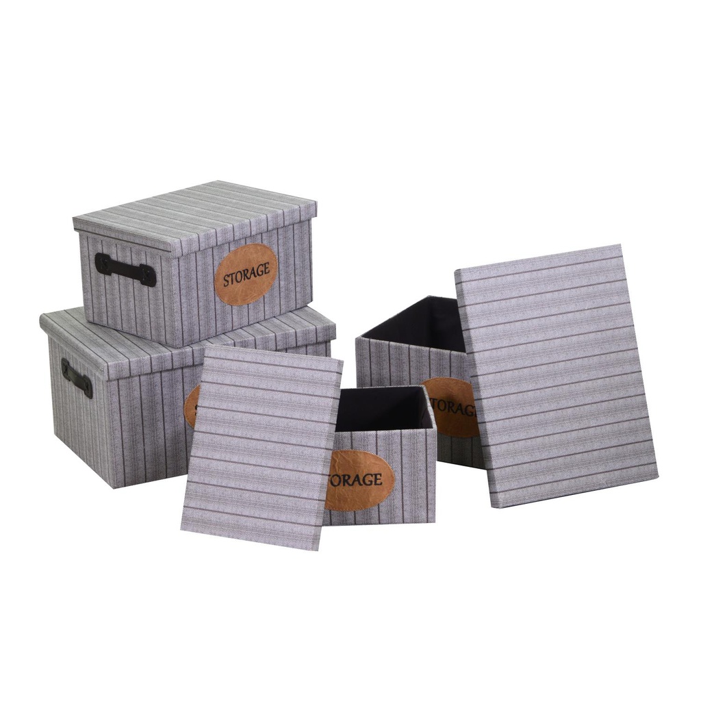 Scatola tessuto 1-4 grigio rettangolarecm 40x30h22