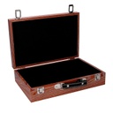 Scatola valigia legno 1-2 verde bordo marrone cm 34x9