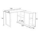 Scrivania con libreria reversibile Rovere OSLO 120x60x h74 cm(OSLORO)