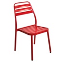 Sedia da giardino esterno rossa impilabile cm49x58h45-88